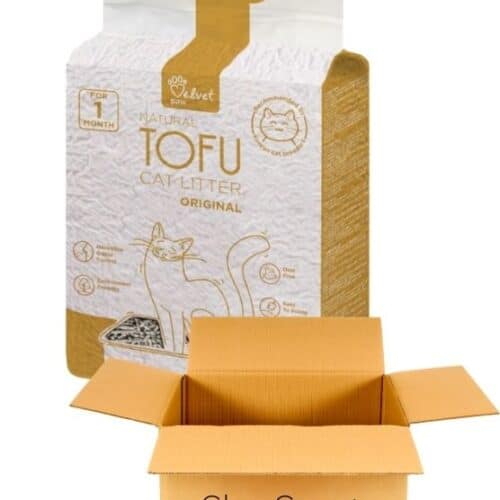 VELVET PAW Original augalinis tofu kraikas katėms, 2mm 6vnt x 4.3kg6l