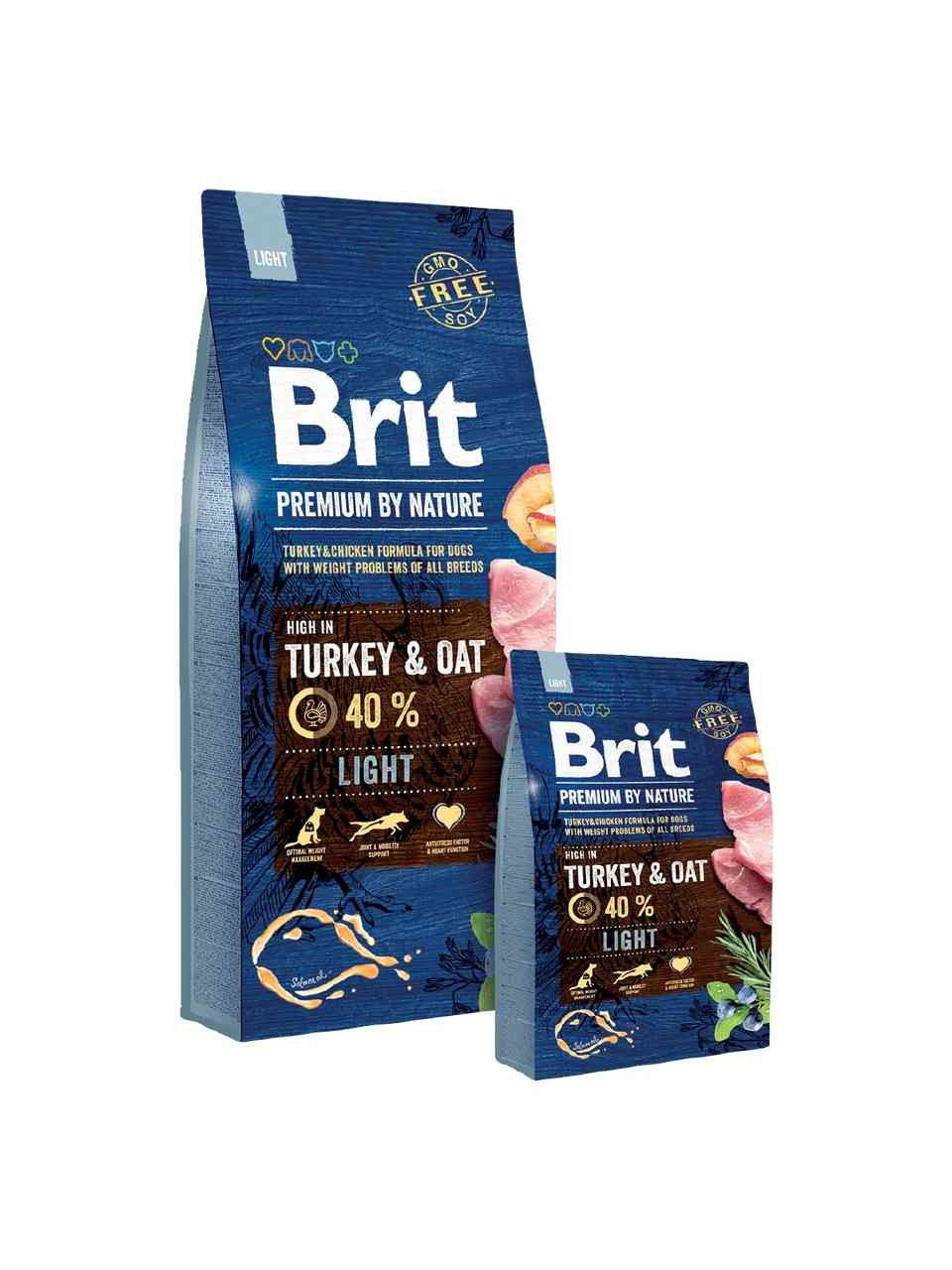 brit premium by nature light 15kg sausas maistas šunims