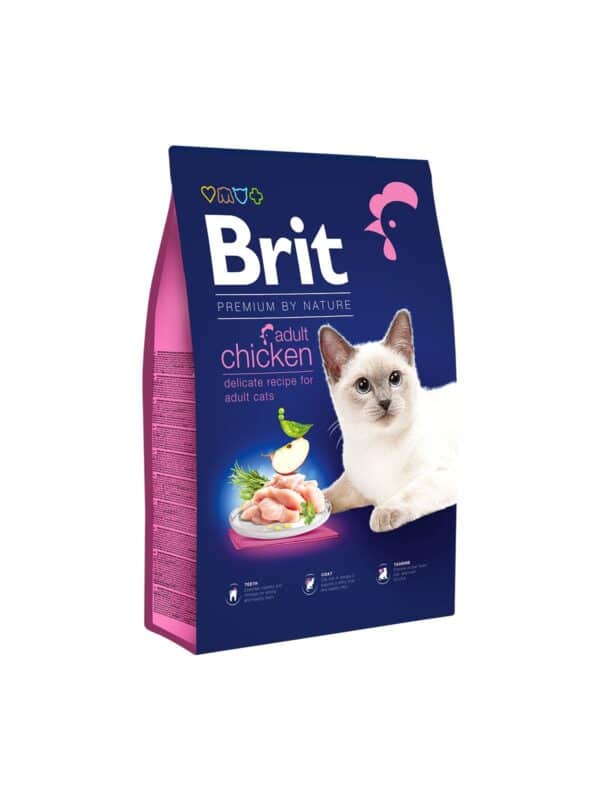 brit premium by nature cat adult chicken sausas maistas katėms (nauja sudėtis)