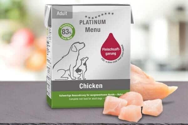 platinum wet dog food menu adult chicken