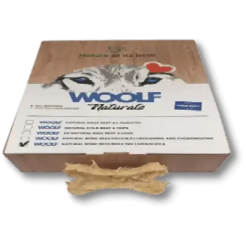 Woolf Natural Bone with Beef hide, Poultry liver & Yucca skanėstai šunims 720 gr